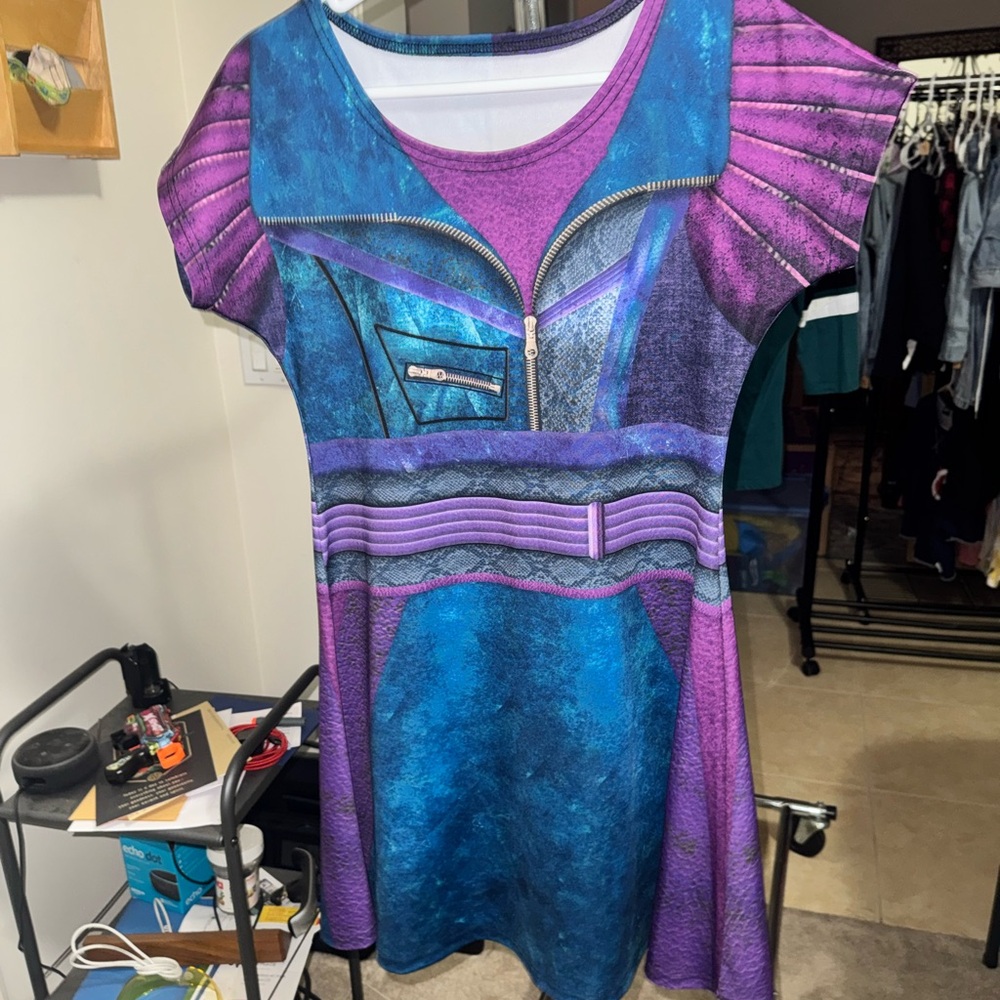 Descendants Mal Purple and Blue Graphic Dress